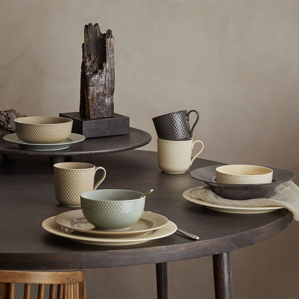 Rhombe Earth Kopp med hank, moss, Lyngby Porcelæn
