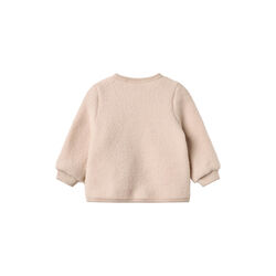 Wool Fleece Cardigan Kari, pale lilac, Wheat