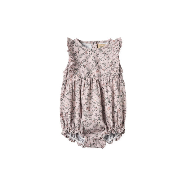 Romper Emmaline, 9559 lilac checked flowers, Wheat