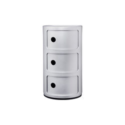 Componibili 3 elementi oppbevaringsbord, silver, Kartell