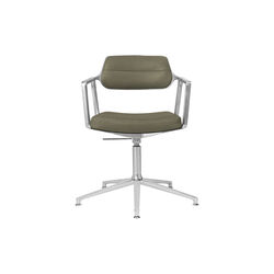 VIPP453 Swivel+ Chair with Gliders, bosco green/polished aluminium, Vipp