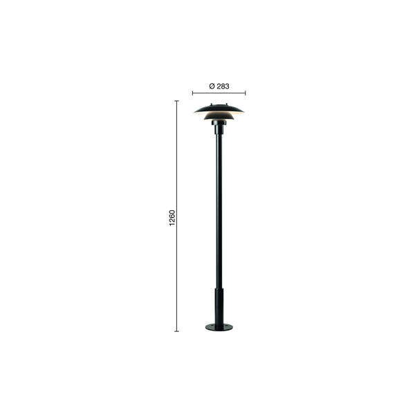 PH 3-2&frac12; Bollard, svart, Louis Poulsen