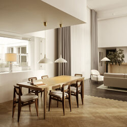 Gravity Table Lamp, white marble/canvas, GUBI