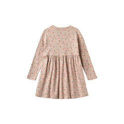 Jersey dress L/S Emmy, 9764 grey cloud flowers, Wheat