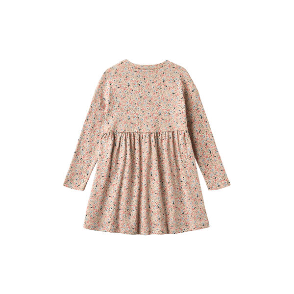 Jersey dress L/S Emmy, 9764 grey cloud flowers, Wheat