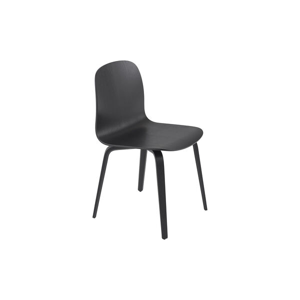 Visu Chair with Wood Base, black/black, Muuto