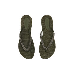 CHEERFUL03G Flip Flop With Glitter, army, Ilse Jacobsen Hornb&aelig;k