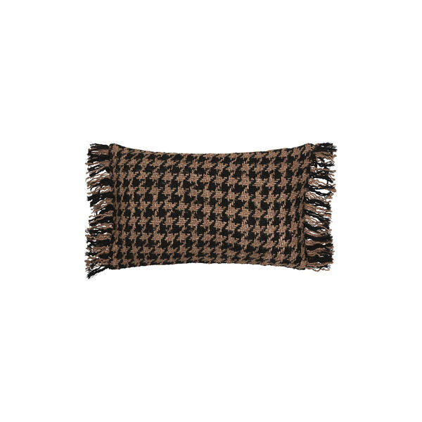 Clover putetrekk med frynser, svart/brun, Jakobsdals