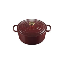 Signature st&oslash;pejern rund gryte &Oslash; 28 cm, garnet, Le Creuset