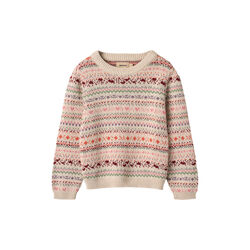Jaquard Pullover Olga, 9042 multi, Wheat