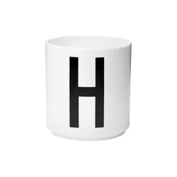 Arne Jacobsen porselenskopp, H, Design Letters