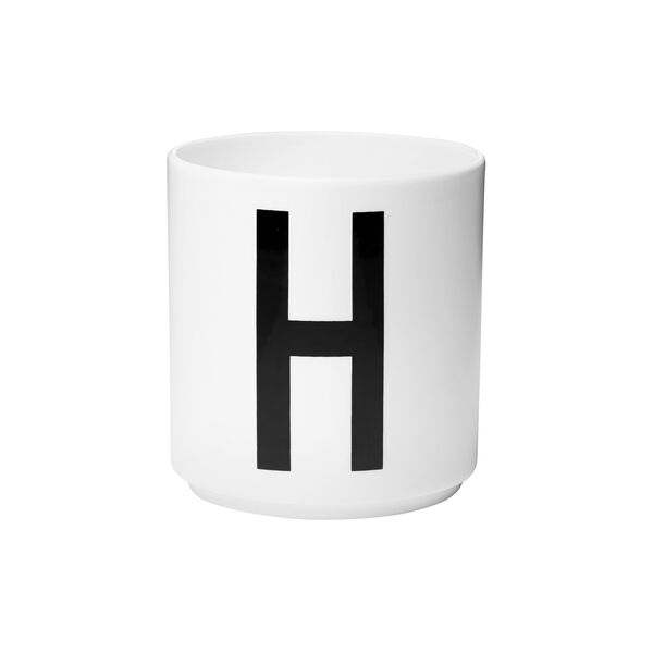 Arne Jacobsen porselenskopp, H, Design Letters