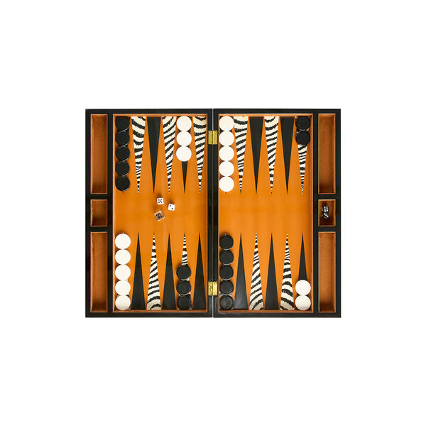 Zebra Backgammon Set, brun, Jonathan Adler