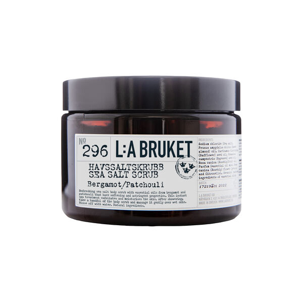 No. 063 havsaltskrubb, bergamot/patouli, L:a Bruket