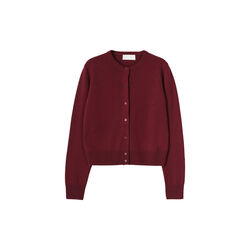 Classic Wool Cardigan, burgundy, FWSS