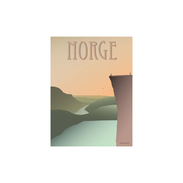 Norge Preikestolen plakat, 40x30 cm, ViSSEVASSE