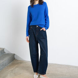 LILY MOZART KNIT LONG SLEEVE JUMPER, azure blue, French Connection