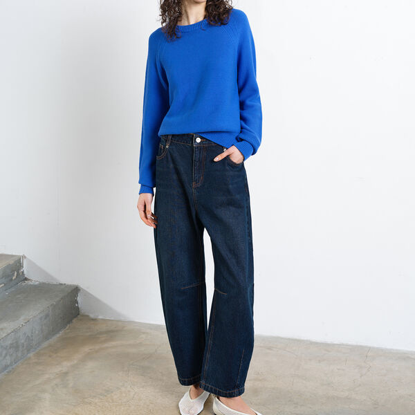 LILY MOZART KNIT LONG SLEEVE JUMPER, azure blue, French Connection
