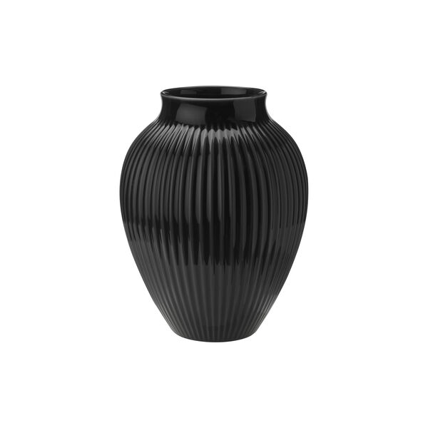 Knabstrup vase ripple, black, Knabstrup Keramik