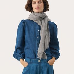 MadihaPW skjerf, medium grey melange, Part Two