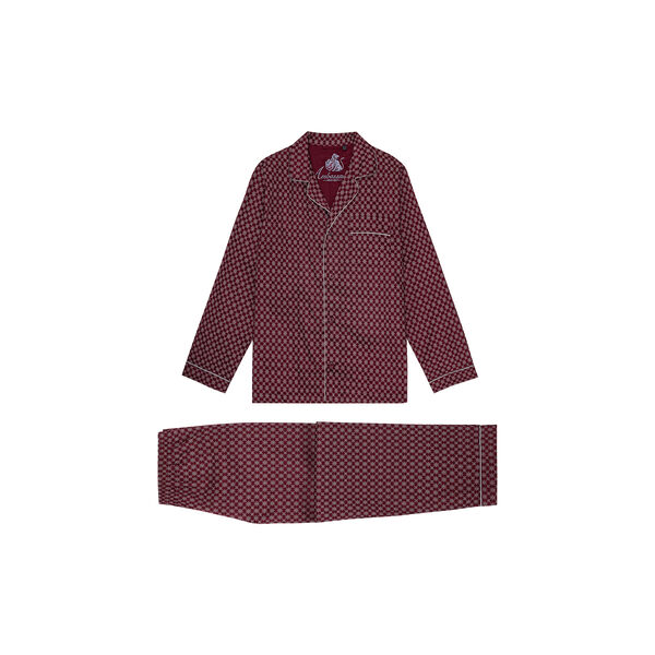 Megeve pyjamas, bordeaux off white print/grey piping, Ambassador 1867