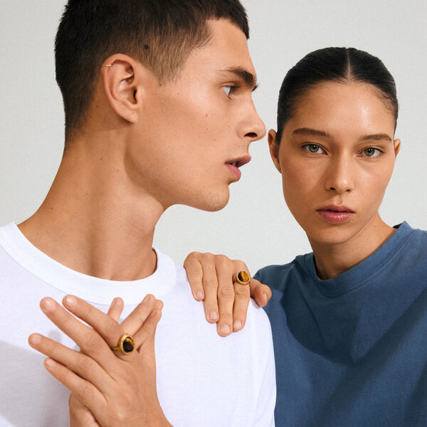 BETWEEN ring, gullbelagt, Pilgrim