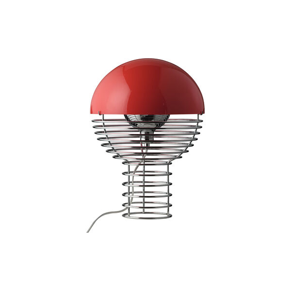 Wire Table Lamp, red, Verpan