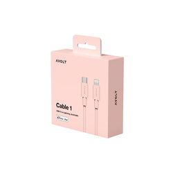 Cabel 1 USB-C to lightning, new pink, Avolt