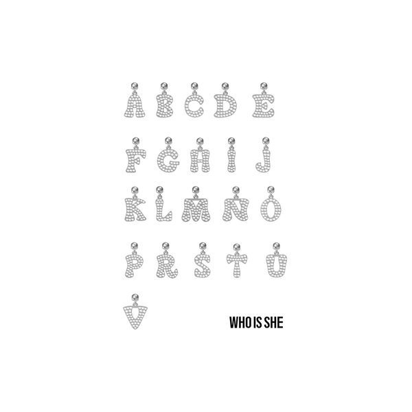 Letter Charm A, sølv, WHO IS SHE