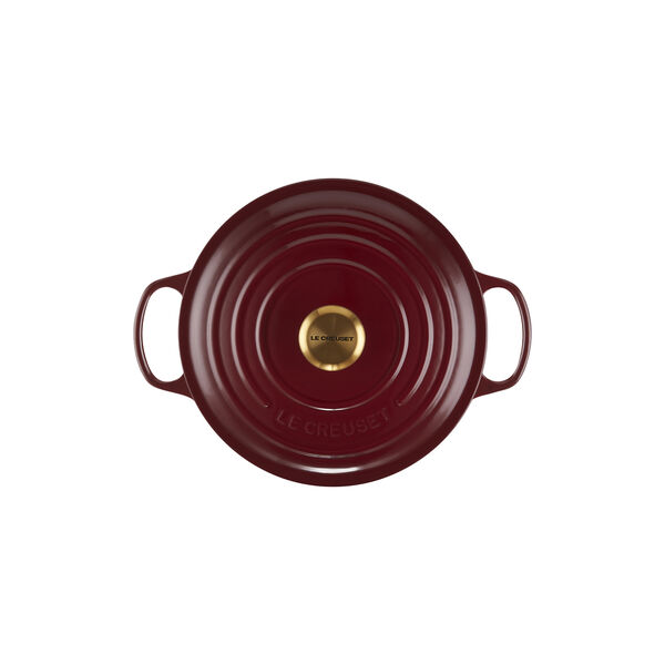 Signature st&oslash;pejern rund gryte &Oslash; 26 cm, garnet, Le Creuset