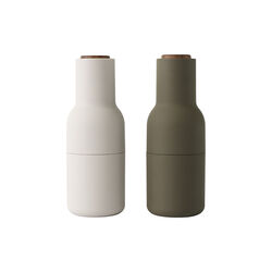 Bottle Grinder 2 pcs, hunting green/beige/walnut, Audo Copenhagen