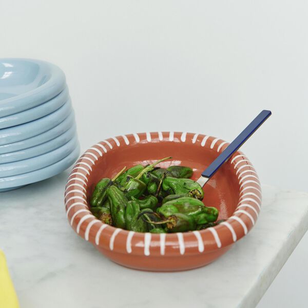 Barro Oval fat S, natural with stripes, HAY