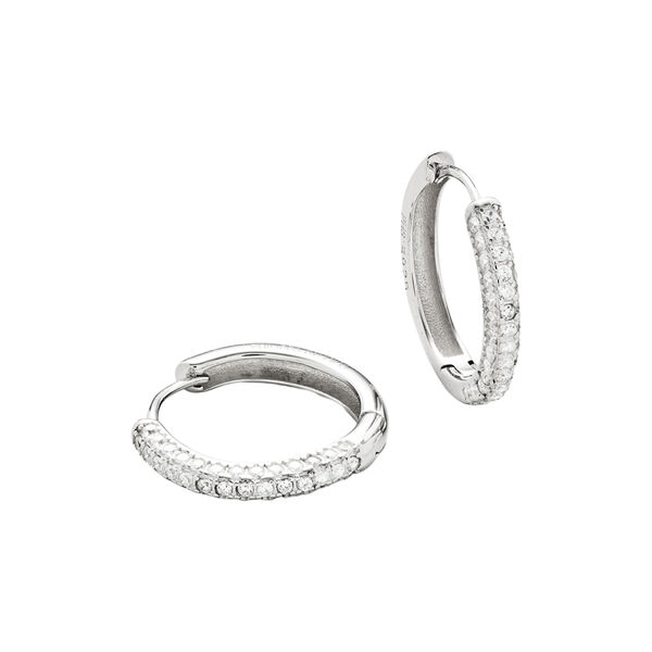 Classic Pave Hoops, Philippa Studios