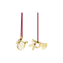 2026 Juleornament sett Harpe/Horn, gull, Georg Jensen
