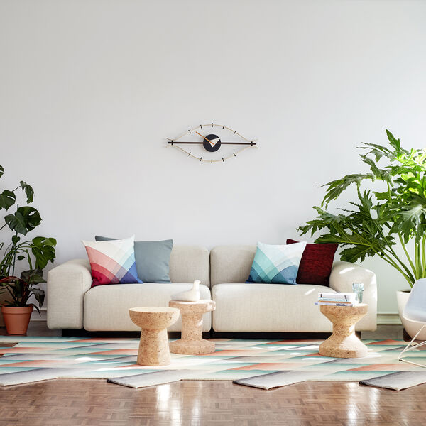 Eye Clock, brass/walnut, Vitra 