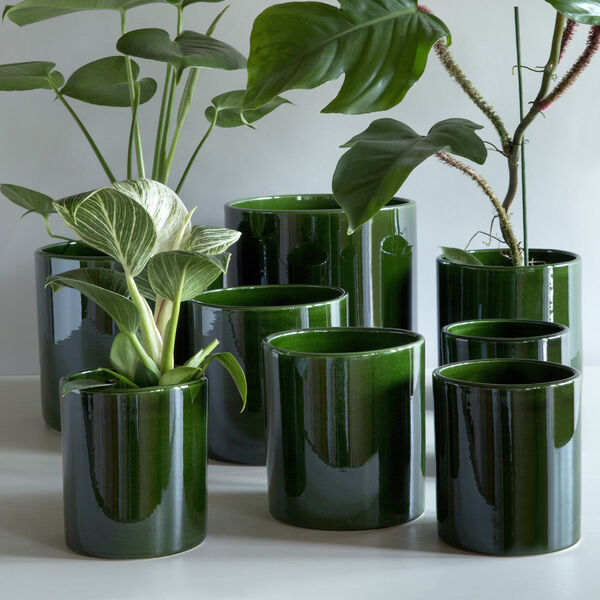 Romeo GLAZED blomsterpotte, emerald green, Bergs Potter