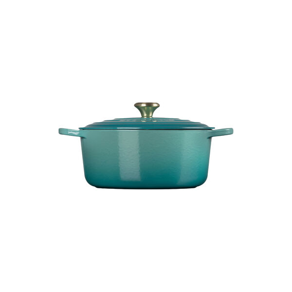 Signature st&oslash;pejern rund gryte &Oslash; 28 cm, bleu riviera, Le Creuset