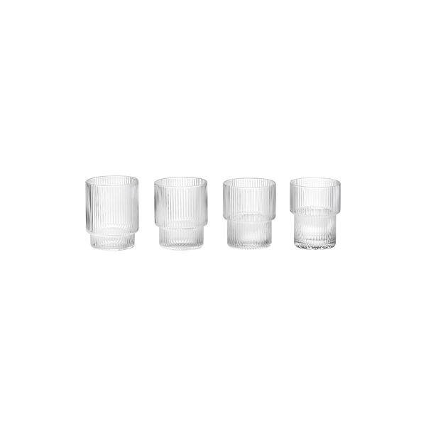 Ripple vannglass 4 stk., klar Ripple vannglass 4 stk., klar, ferm LIVING