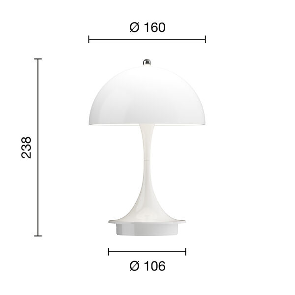 Panthella 160 Portable Table Lamp, opal white Panthella 160 Portable Table Lamp, opal white, Louis Poulsen
