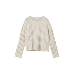 Crew kabelstrikket genser, whipped cream, FWSS