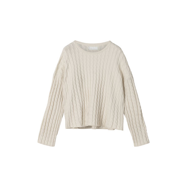 Crew kabelstrikket genser, whipped cream Crew kabelstrikket genser, whipped cream, FWSS