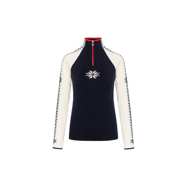 Geilo Fem Sweater, navy offwhite raspberry, Dale of Norway
