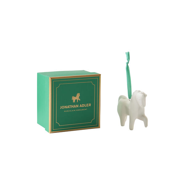 Horse Ornament, hvit, Jonathan Adler
