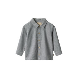 Shirt L/S Oscar, 9766 dark blue chambray, Wheat