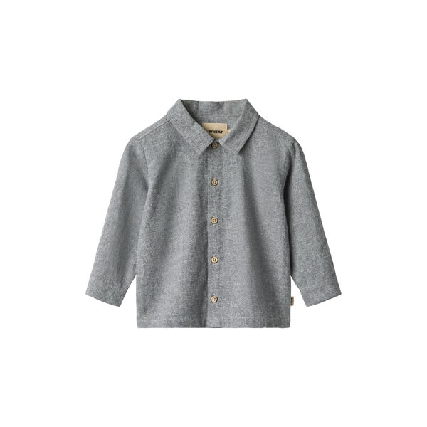 Shirt L/S Oscar, 9766 dark blue chambray, Wheat
