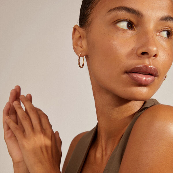 EBNA maxi krystall hoops, gullbelagt, Pilgrim