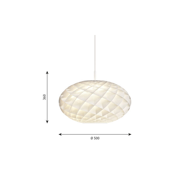 Patera Oval pendel, matt hvit, Louis Poulsen