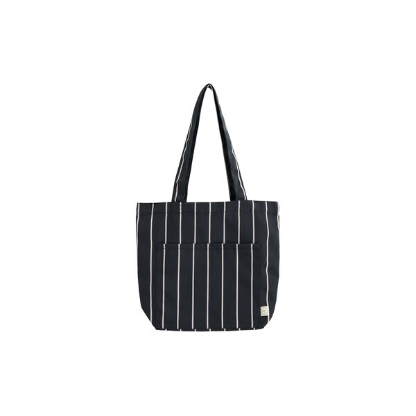 Outdoor Market Tote Bag, black with beige stripe, HAY