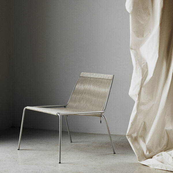 Noel Lounge Chair, steel/nature linen, Thorup Copenhagen