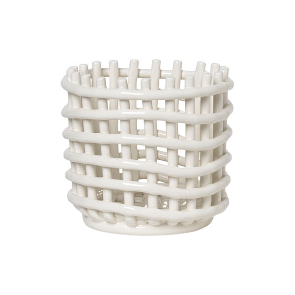 Ceramic Basket Small, off white, Ferm Living